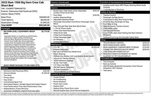 2022 RAM 1500 Big Horn/Lone Star