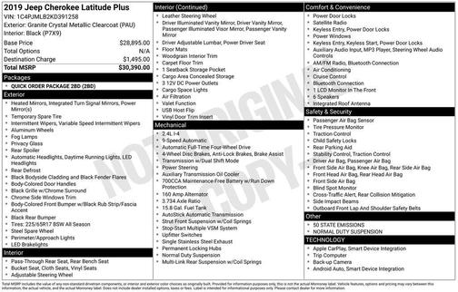 2019 Jeep Cherokee Latitude Plus