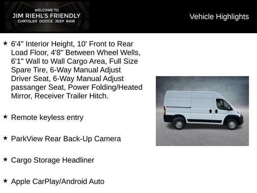 Bright White Clearcoat 2026 RAM ProMaster 1500 Base