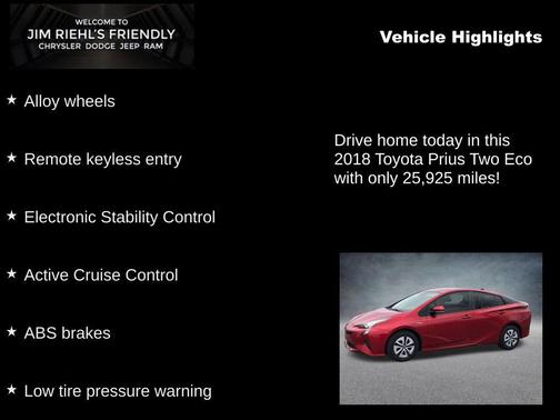 2018 Toyota Prius Two Eco