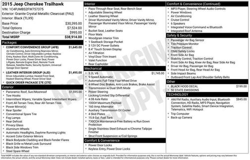 2015 Jeep Cherokee Trailhawk