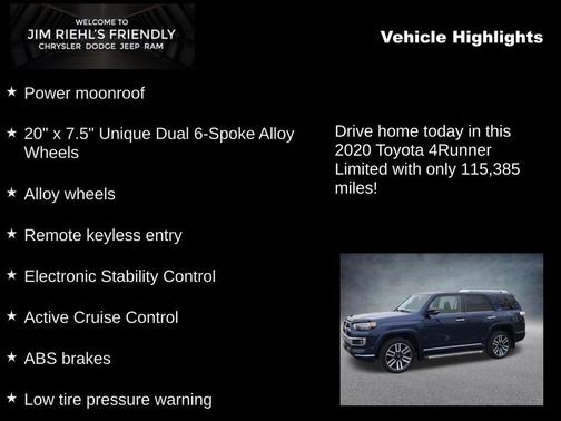 Nautical Blue Metallic 2020 Toyota 4Runner Limited