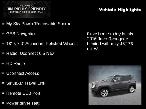 Granite Crystal Metallic Clearcoat 2016 Jeep Renegade Limited