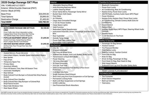2020 Dodge Durango SXT Plus