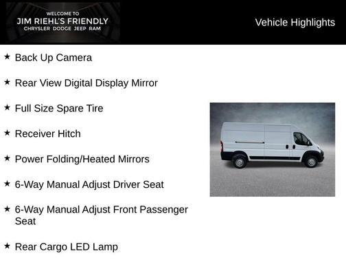 Bright White Clearcoat 2026 RAM ProMaster 2500 Tradesman