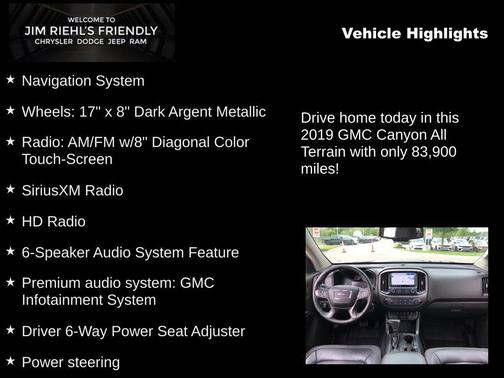 Onyx Black 2019 GMC Canyon All Terrain