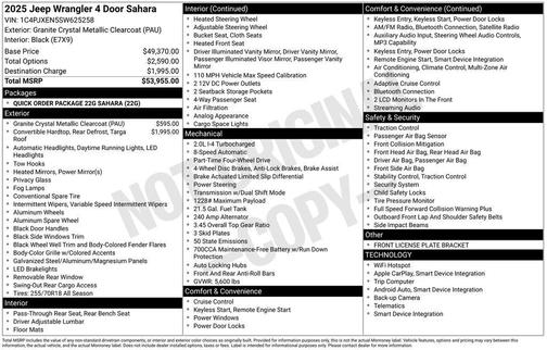 Granite Crystal Metallic Clearcoat 2025 Jeep Wrangler 4-Door Sahara 4x4