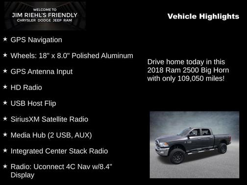 Granite Crystal Metallic Clearcoat 2018 RAM 2500 Big Horn Crew Cab 4x4 6'4' Box