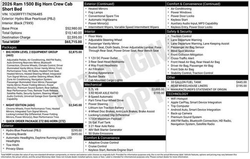 2026 RAM 1500 Big Horn/Lone Star