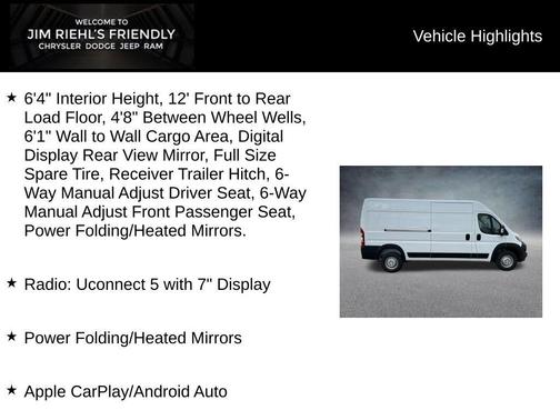 Bright White Clearcoat 2026 RAM ProMaster 2500 Tradesman