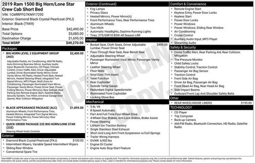 2019 RAM 1500 Big Horn