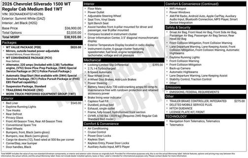 2026 Chevrolet Silverado 1500 WT