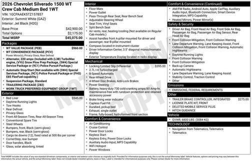 2026 Chevrolet Silverado 1500 WT