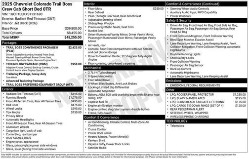 2025 Chevrolet Colorado Trail Boss