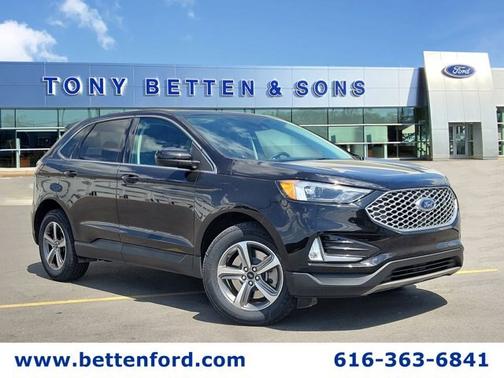 AGATE BLACK METALLIC 2024 Ford Edge SEL/ MOONROOF/ TOW PKG/ COLD WEATHER PKG/
