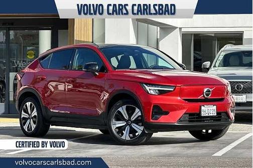Fusion Red 2023 Volvo C40 Recharge Pure Electric Core