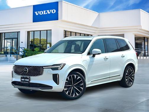 Crystal White Pearl 2026 Volvo XC90 Plug-In Hybrid Plus, T8 AWD, Electric/Gasoline, Bright, 7 Seats