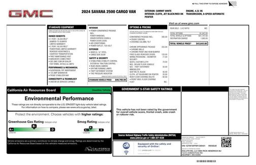 Summit White 2024 GMC Savana 2500 Work Van