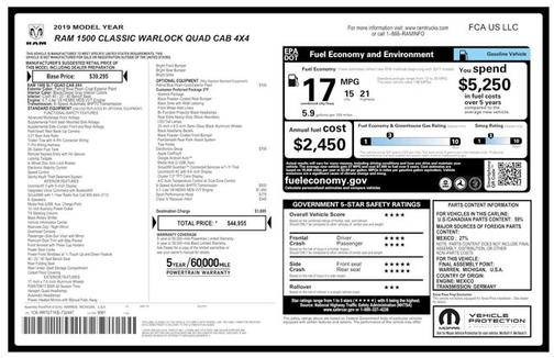 Patriot Blue Pearlcoat 2019 RAM 1500 Classic Warlock