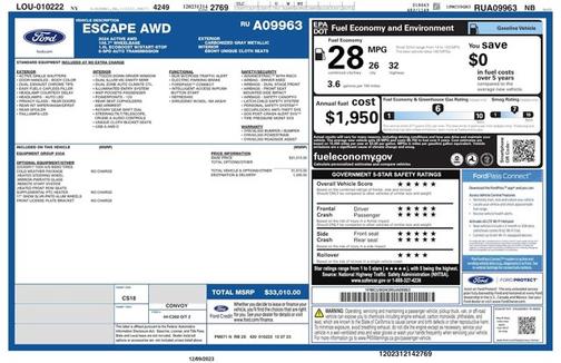 Carbonized Gray Metallic 2024 Ford Escape Active