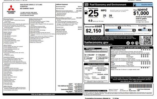 Red Diamond 2024 Mitsubishi Eclipse Cross LE