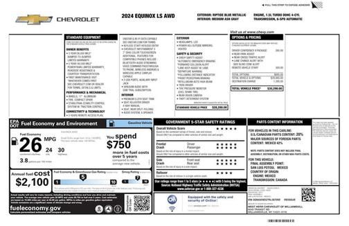 Riptide Blue Metallic 2024 Chevrolet Equinox LS