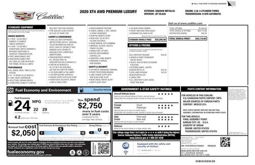 Shadow Metallic 2020 Cadillac XT4 Premium Luxury