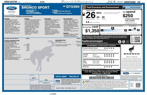 Carbonized Gray Metallic 2022 Ford Bronco Sport Big Bend