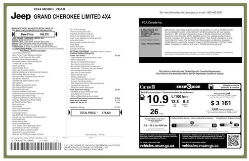 Bright White Clearcoat 2024 Jeep Grand Cherokee Limited