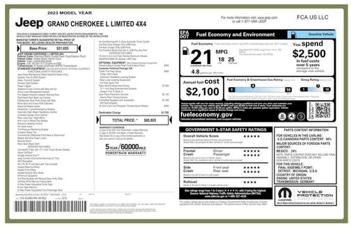 Diamond Black Crystal Pearlcoat 2023 Jeep Grand Cherokee L Limited