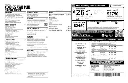 Fjord Blue Metallic 2025 Volvo XC40 Plus Bright Theme