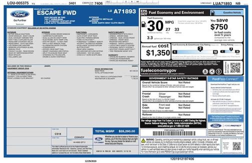 Magnetic Metallic 2020 Ford Escape SE