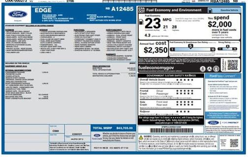 Agate Black 2024 Ford Edge SEL