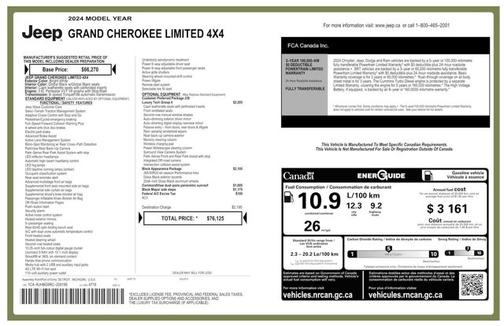 Bright White Clearcoat 2024 Jeep Grand Cherokee Limited