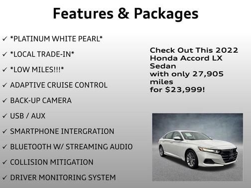 2022 Honda Accord LX 1.5T