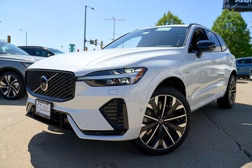 Crystal White Metallic 2026 Volvo XC60 Plug-In Hybrid Ultra, T8 AWD Electric/Gasoline, Dark