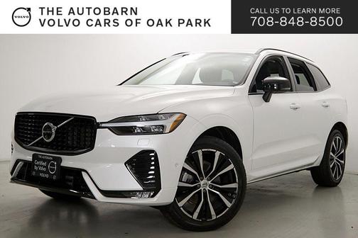 Crystal White Metallic 2024 Volvo XC60 B5 Plus Dark Theme