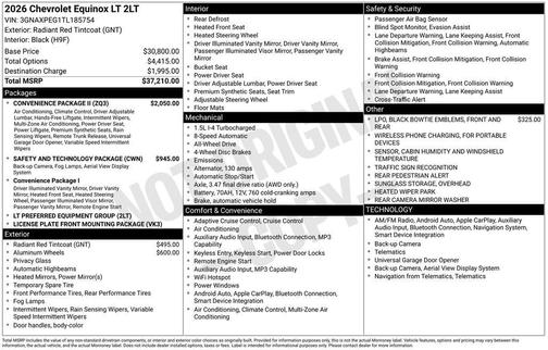 Radiant Red Tintcoat 2026 Chevrolet Equinox 1LT