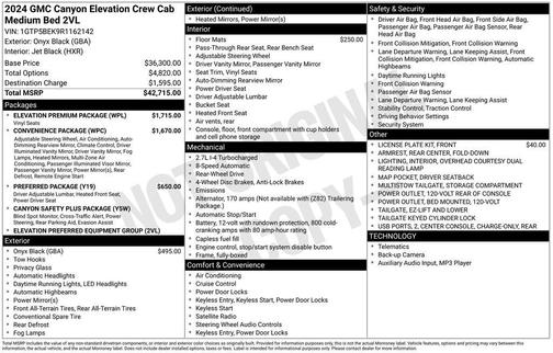 Onyx Black 2024 GMC Canyon Elevation