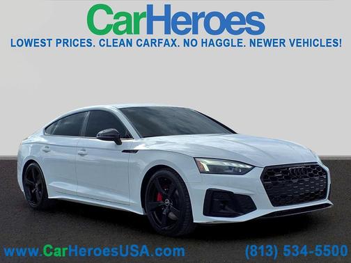 Glacier White Metallic 2023 Audi A5 Sportback 45 S Line Premium Plus