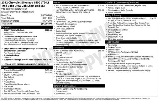 Cherry Red Tintcoat 2022 Chevrolet Silverado 1500 Limited LT Trail Boss