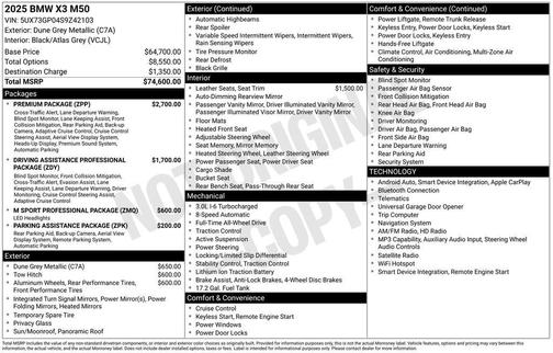 Dune 2025 BMW X3 M50 xDrive