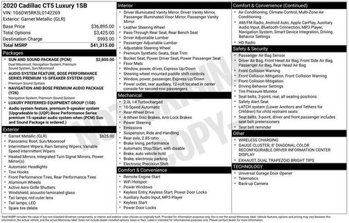 2020 Cadillac CT5 Luxury RWD