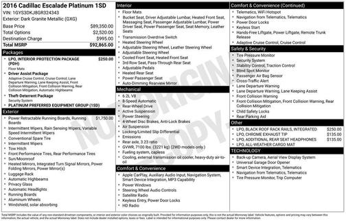 2016 Cadillac Escalade Platinum