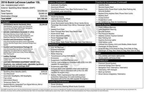 2016 Buick LaCrosse Leather