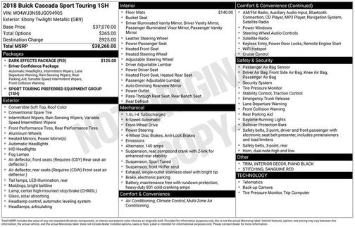 2018 Buick Cascada Sport Touring