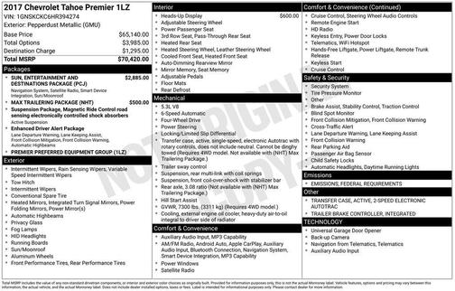 2017 Chevrolet Tahoe Premier