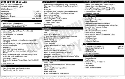 2021 INFINITI QX50 Luxe