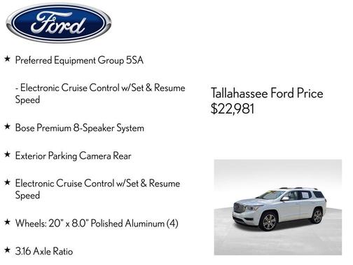 White Frost Tri-Coat 2019 GMC Acadia Denali