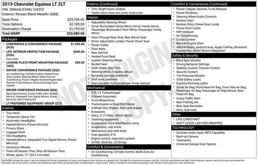 Mosaic Black Metallic 2019 Chevrolet Equinox 2LT